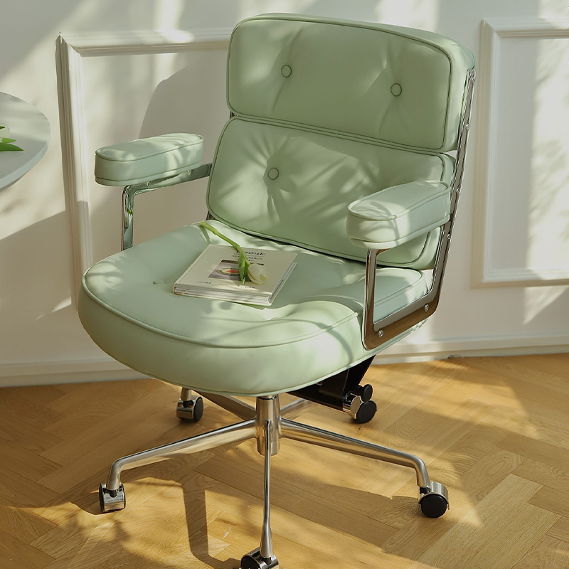 Luxury Ergonomic Swivel Office Chair On Wheels – Mint Green